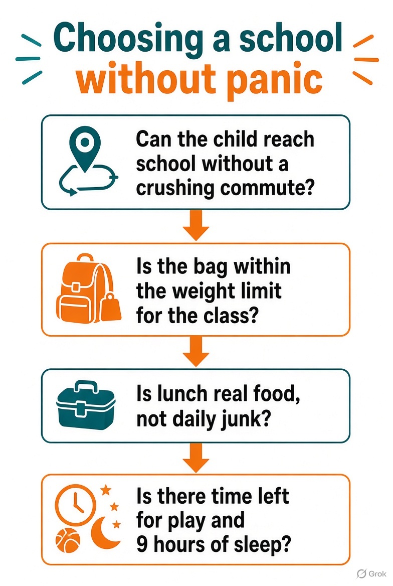 Flowchart for choosing a school without panic